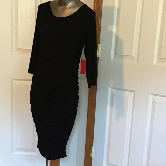 vince camuto ruched bodycon dress